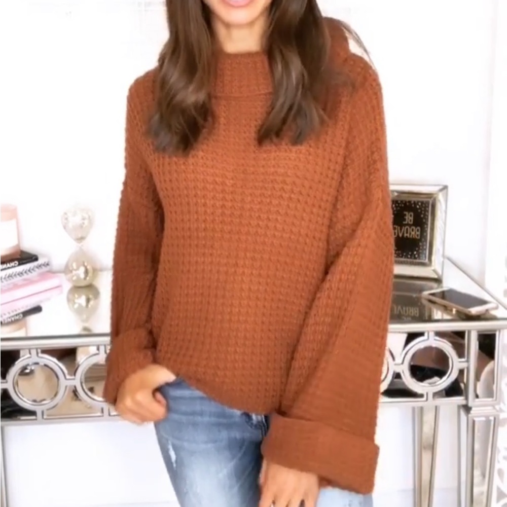 Pink Lily- Rust Sweater- Size Medium